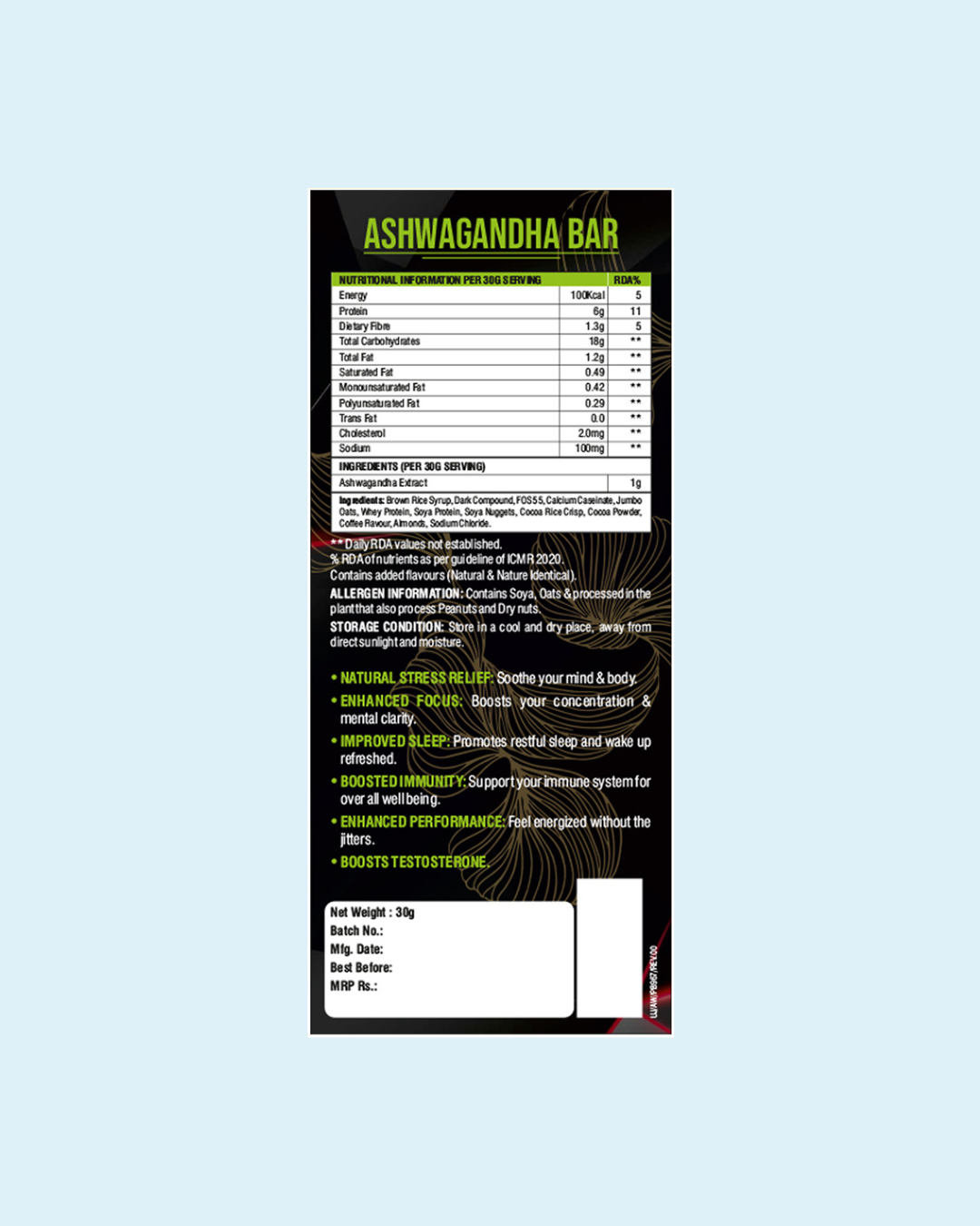 Ashwagandha Bar (Pack of 6)