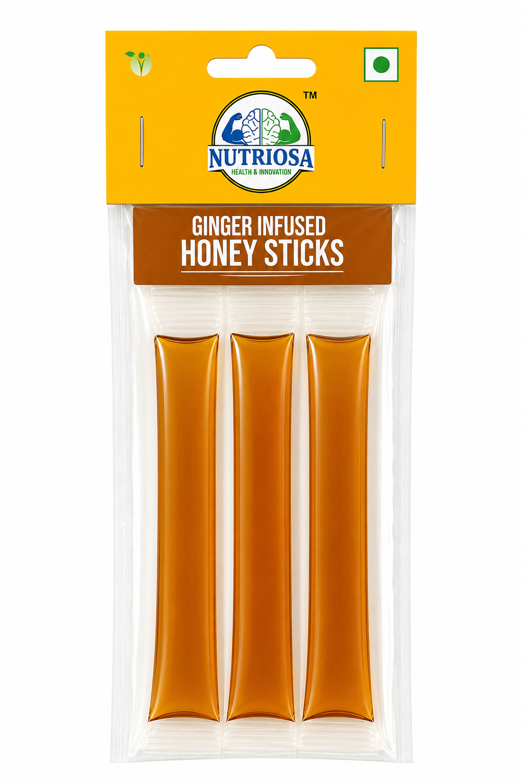 Buy Nutriosa Ginger Infused Honey Sticks – Pure Honey Straws with Ginger | 30 Stick Monthly Pack